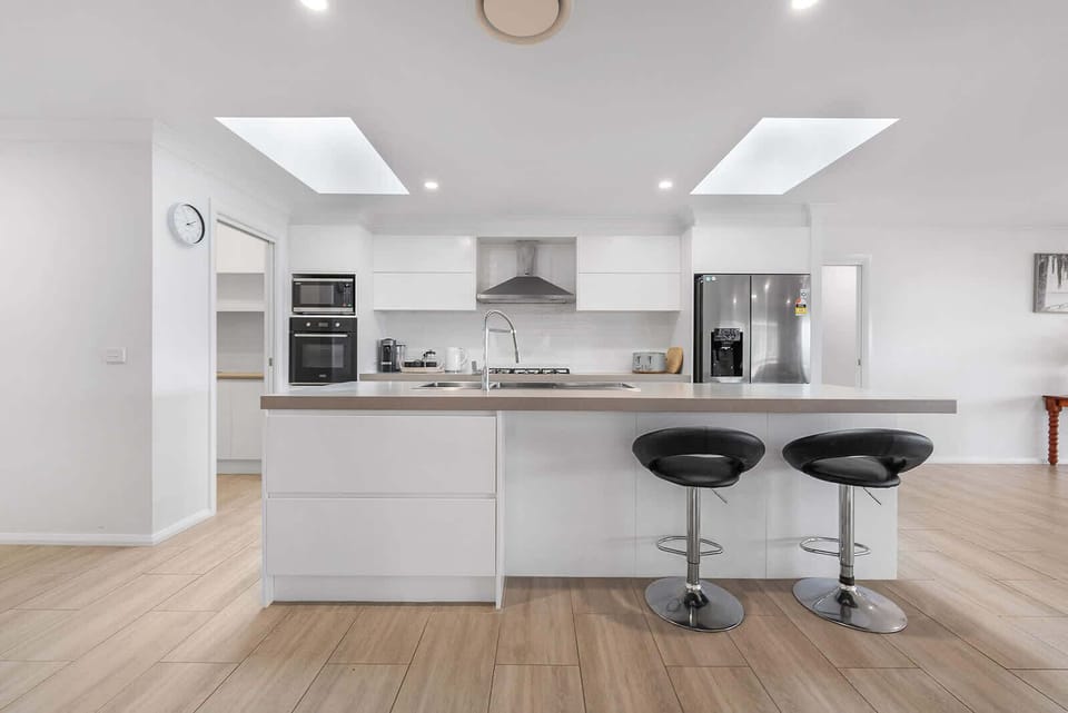 Kitchen + NESPRESSO Coffee Machine + Breakfast Bar & Stools