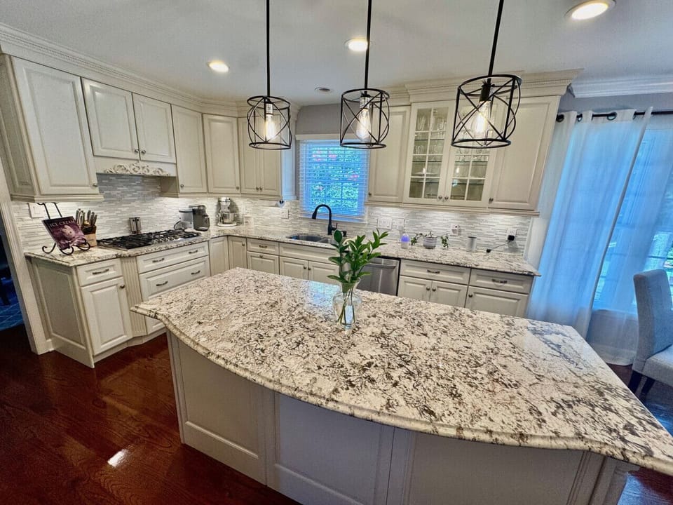 Kitchen island in our renovated new kitchen.