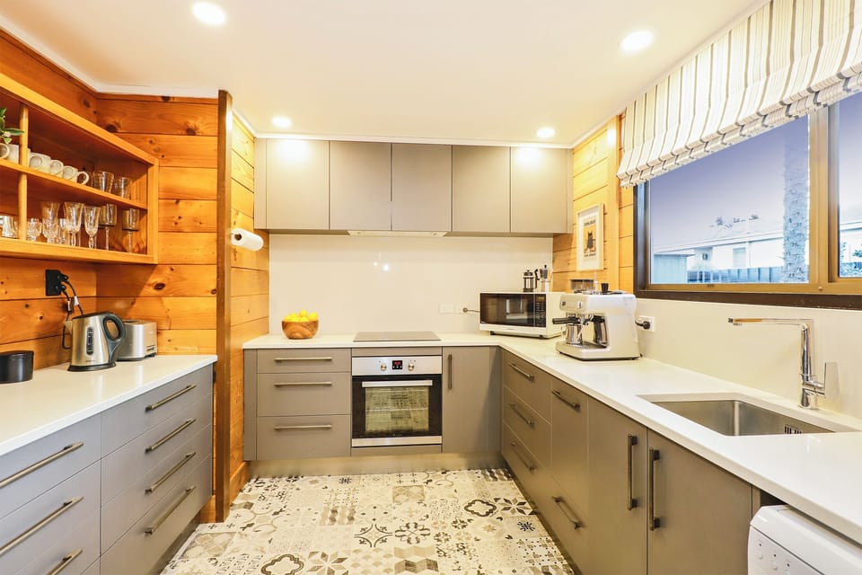 Kitchen Studio kitchen with expresso coffee machine and grinder