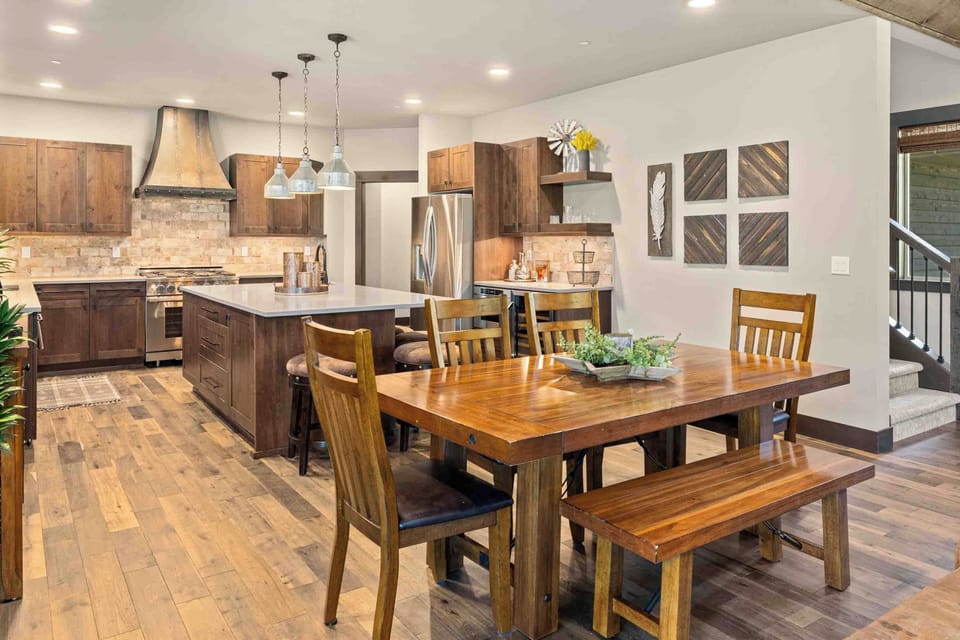 This kitchen’s got it all: chef-grade appliances, beautiful wood finishes