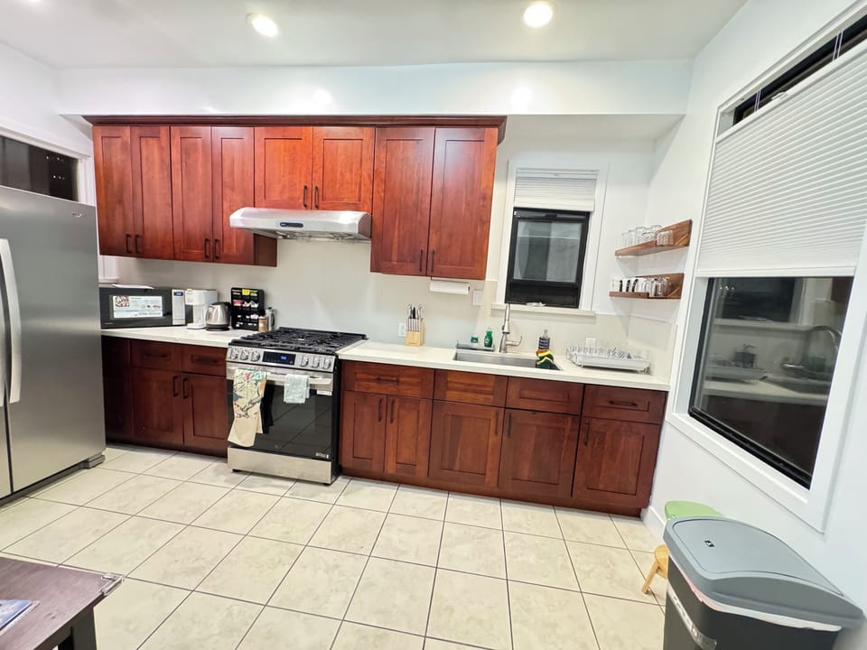 Complete with Tea Kettle, Microwave, Coffee and Tea Setup.