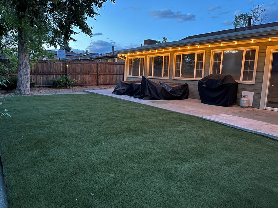 Back yard and patio.