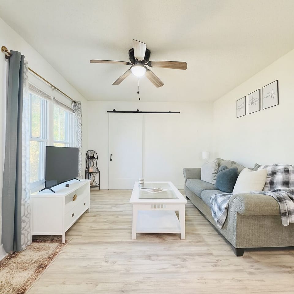 Bright Living Room • Smart TV • Open Floor Plan