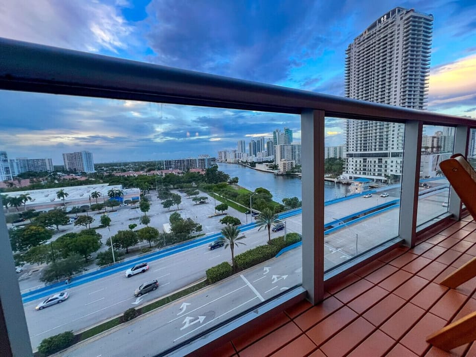The stunning view from the spacious balcony