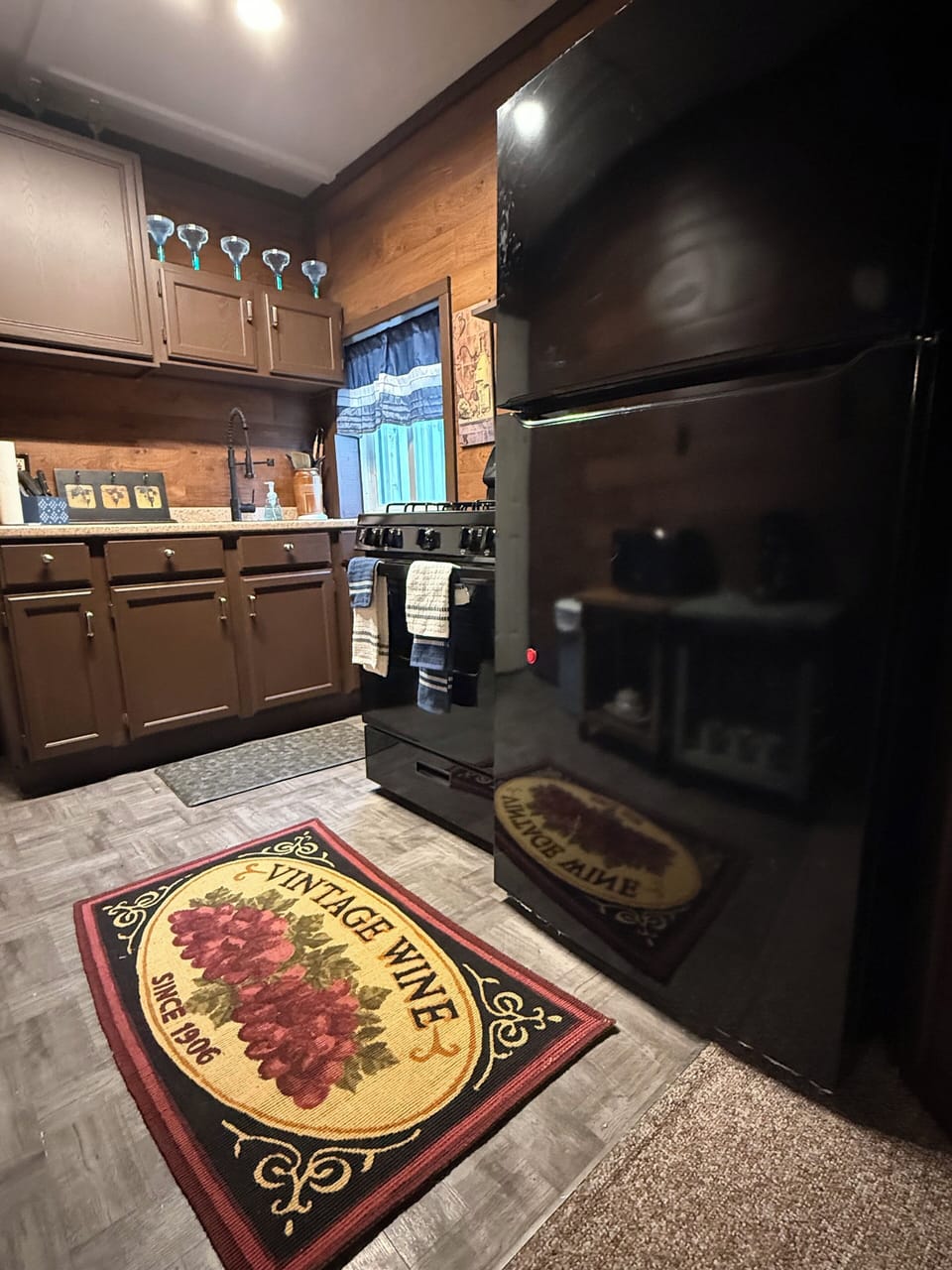 Full Kitchen coffee pot toaster stove and refrigerator