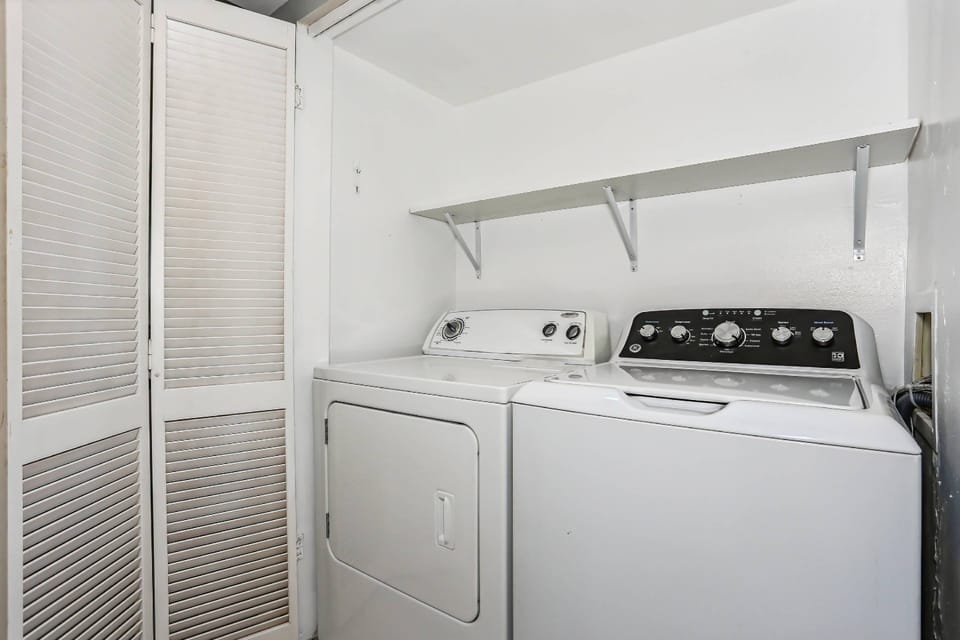 Full size washer and dryer in the unit