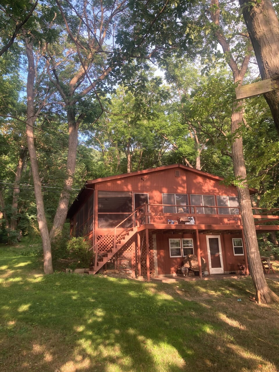 View of cottage from lake side