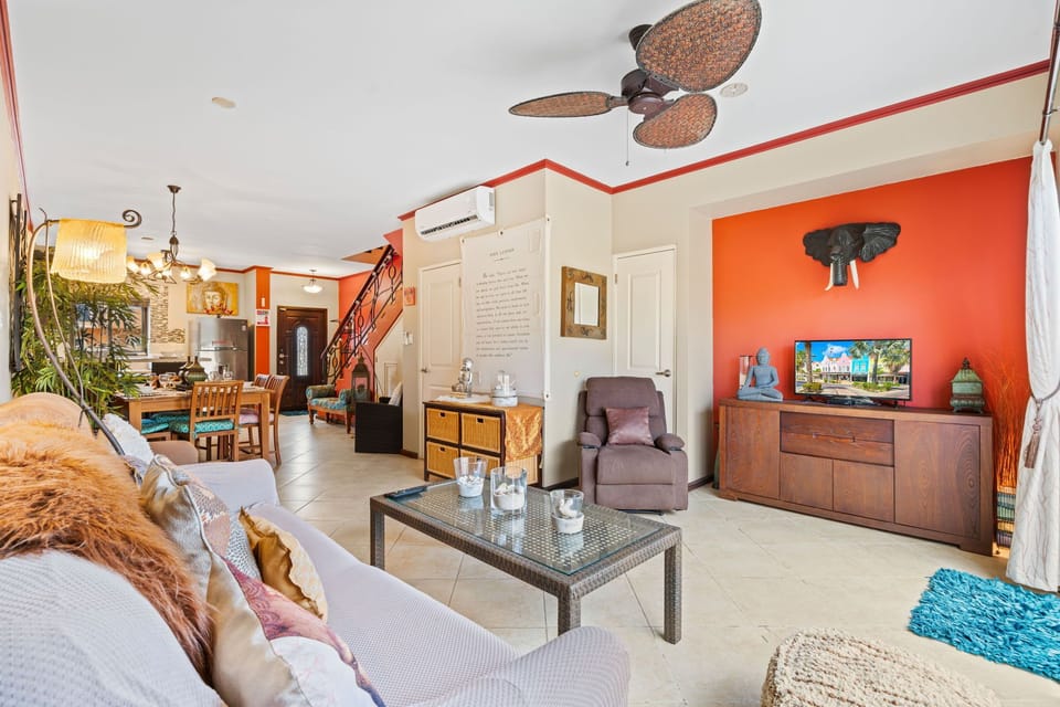 Living room features a smart TV