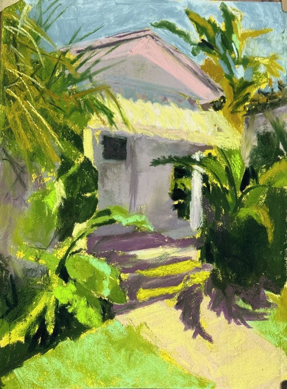 artist painting of front entry