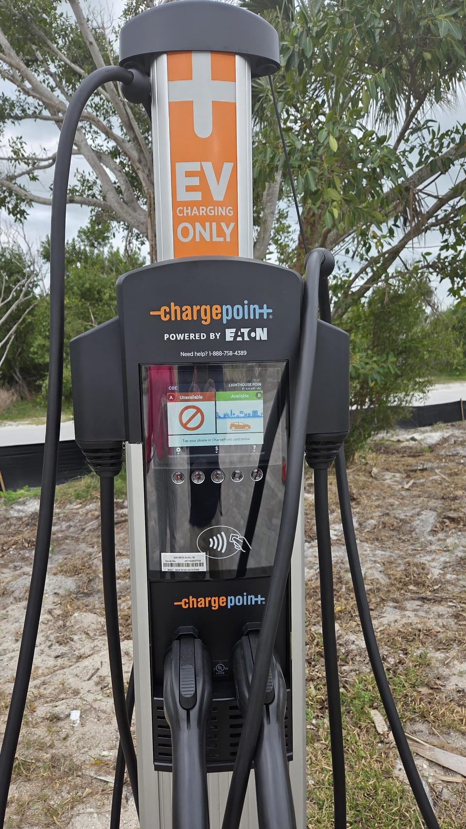 ChargePoint Level 2 EV charger, •	Charging is activated using the ChargePoint mobile app, ChargePoint card, or tap-to-pay.