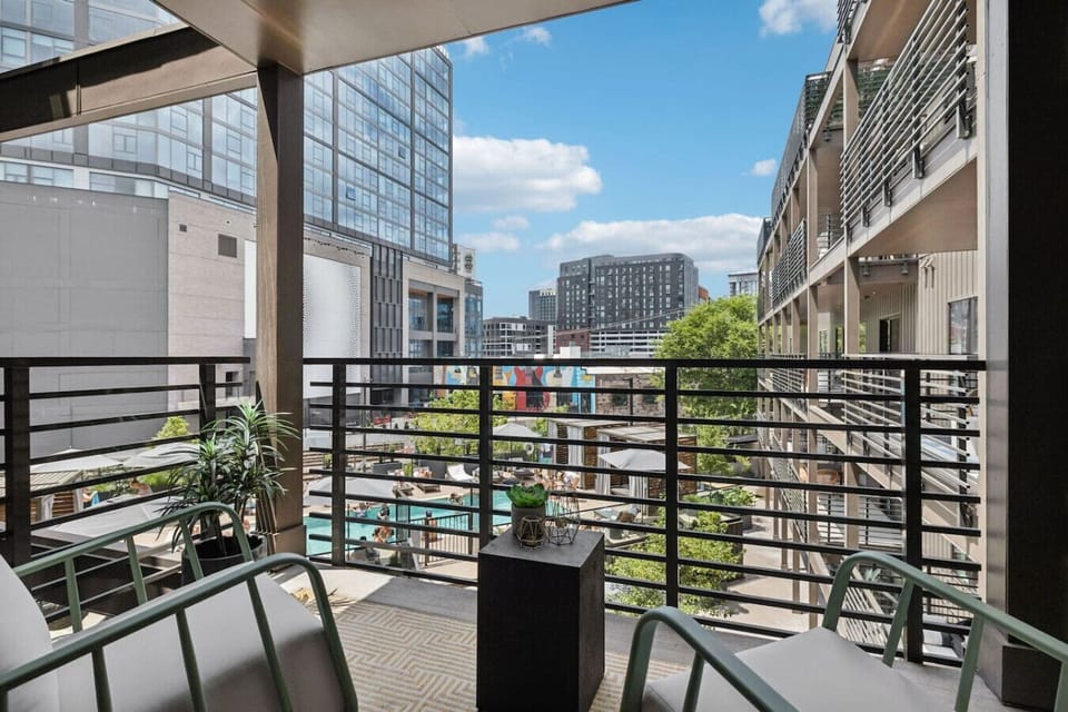Private patio overlooking the pool