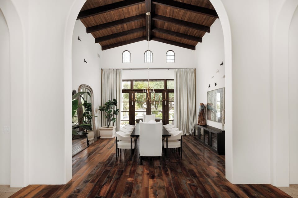 Formal dining space with seating for 10