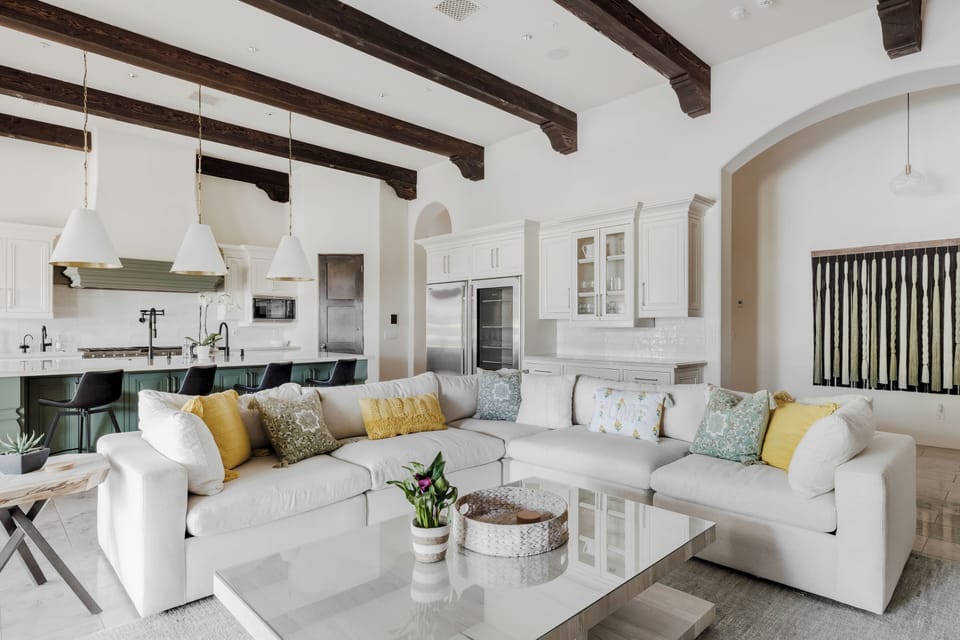 Gorgeous beam ceiling