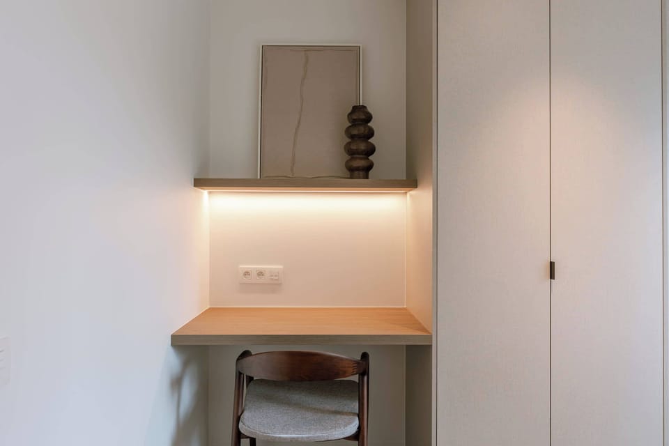 Bedroom with Writing Desk and Storage