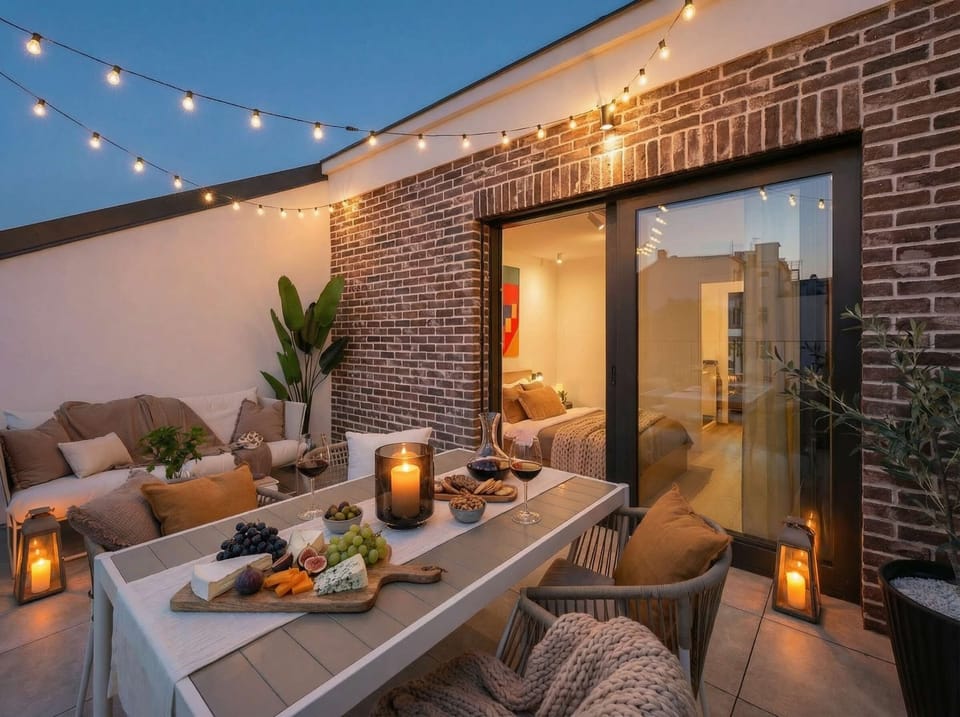 The terrace during evening