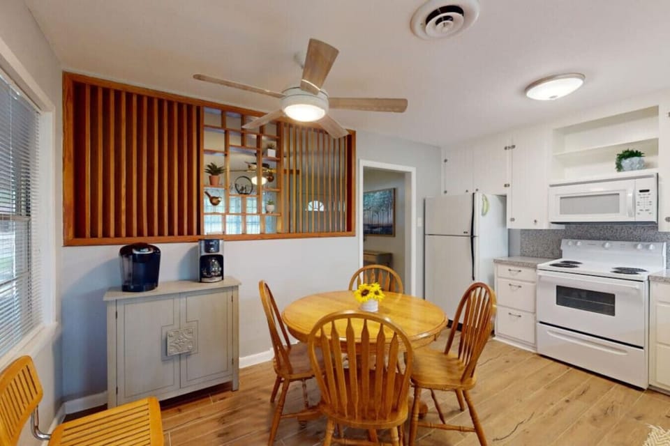 Dining table within kitchen