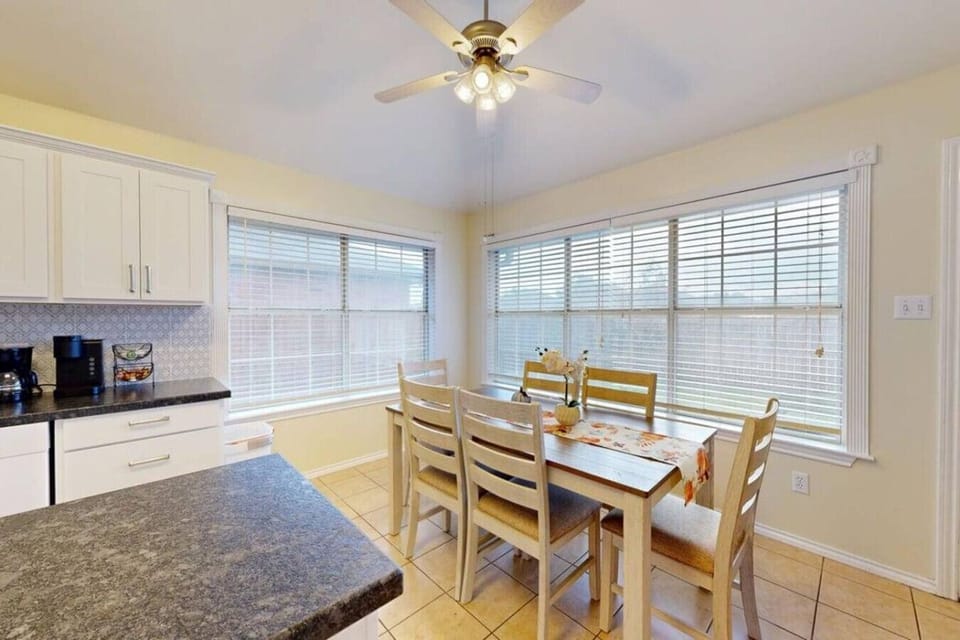 Enjoy a fully stocked kitchen and a dining space that comfortably seats six.