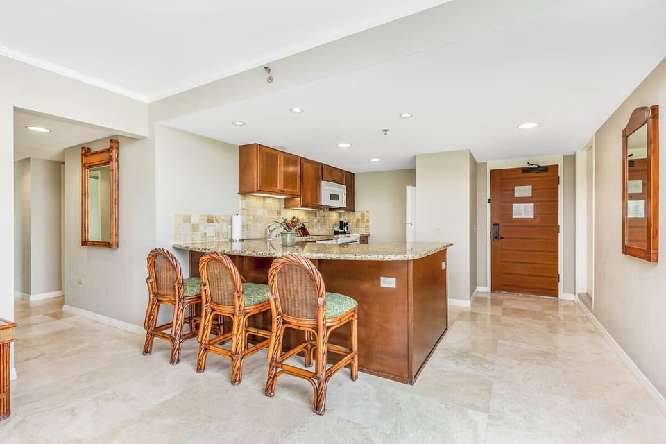 Stock the fridge and serve up snacks in this functional kitchen.