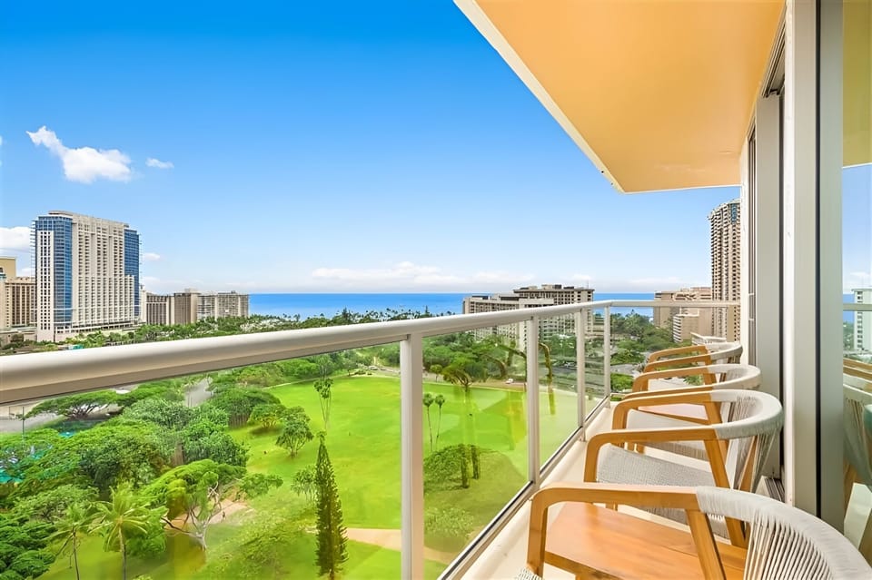 Sip morning coffee on the balcony with ocean views.