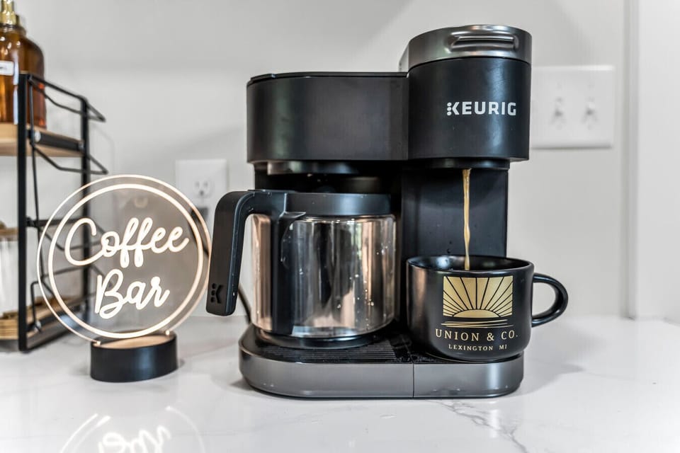 Coffee bar ready with your own Union & Co. mug—because vacation runs on caffeine, too.