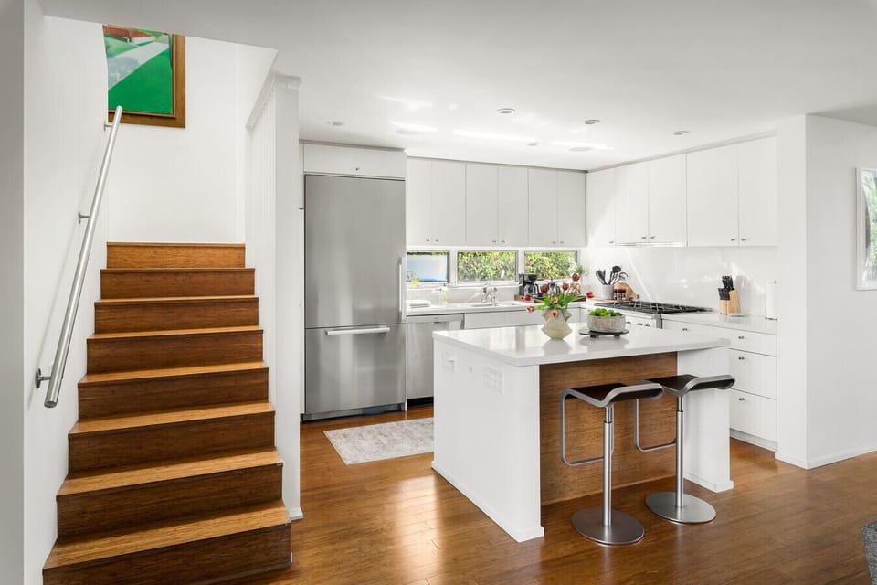 Modern kitchen with a stylish center island — perfect for cooking and entertaining.