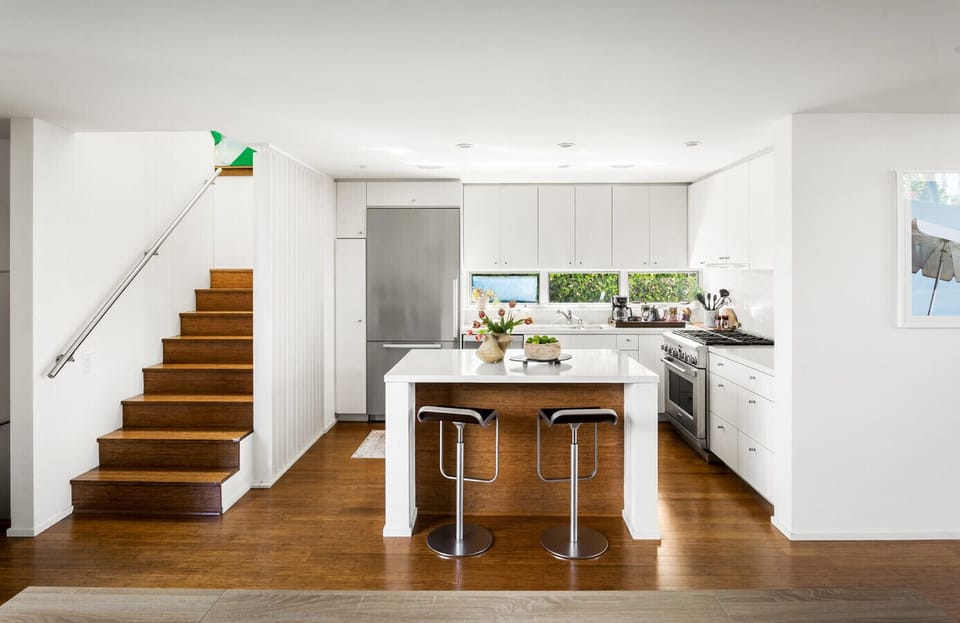 Modern kitchen with a stylish center island — perfect for cooking and entertaining.