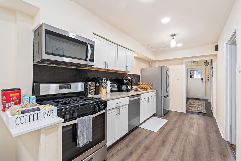With stainless steel appliances, ample counter space, and all the essentials, this kitchen is ready for anything.