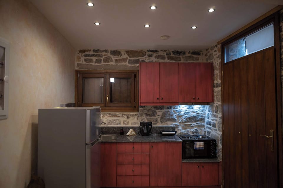 Fully Equipped Kitchen with Modern Appliances and Stone Design