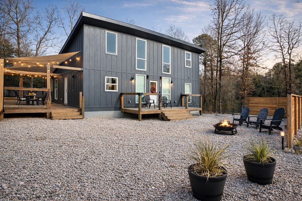 The Loft House! Sleeps up to 8, has a large courtyard for cozy nights.