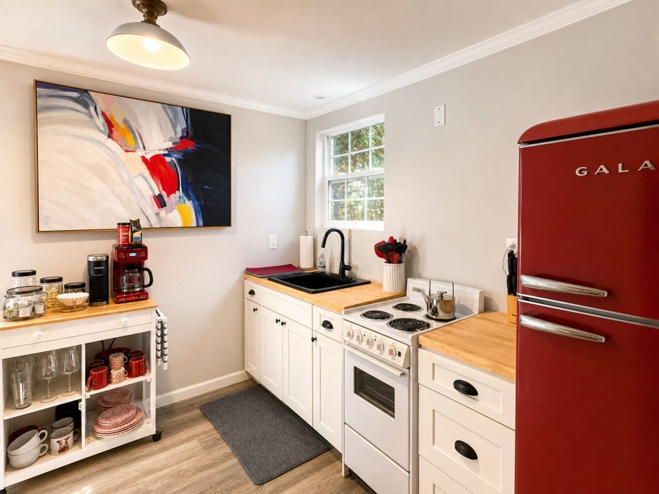 Brew coffee, cook meals & chill wine in our stylish, equipped kitchen.
