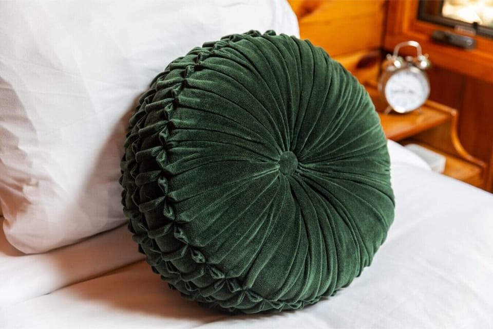 Round pillow and bedside clock