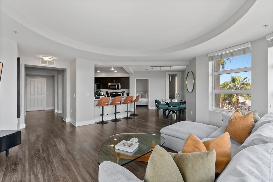 Sink into the comfortable sectional sofa and unwind