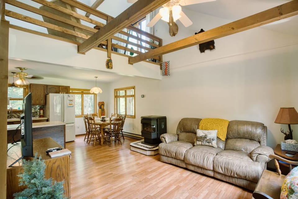 Living room with tv and fire stick.
