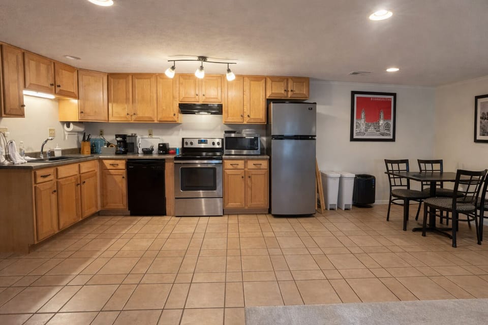 Fully equipped kitchen with everything needed for home cooking