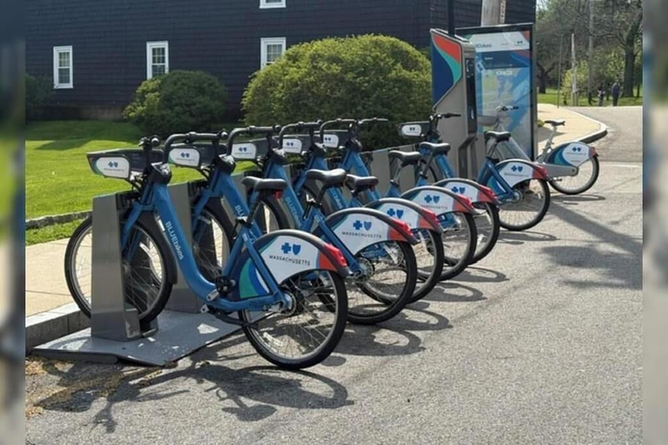 Blue Bikes are available at Forest River Park, just a 2 minute walk away.