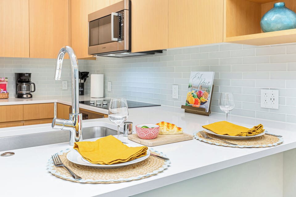 A stylish island with plenty of space to cook, serve, or sociali