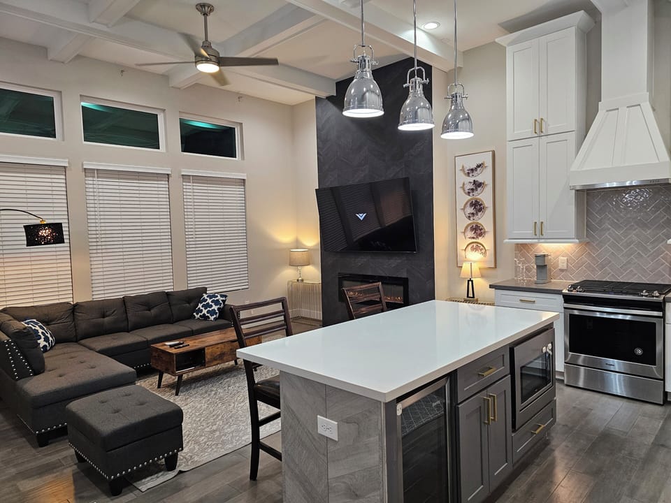 Kitchen open to the living room