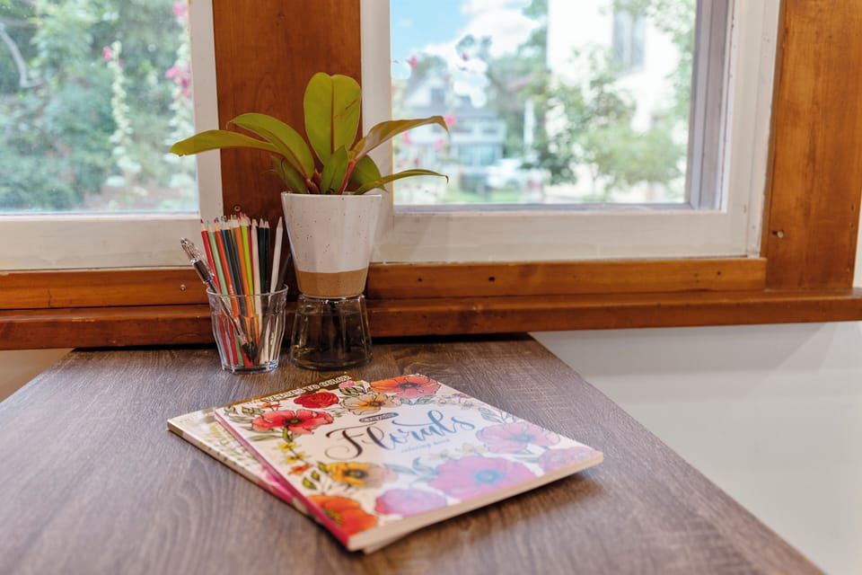 Coloring books for relaxation and inspiration.