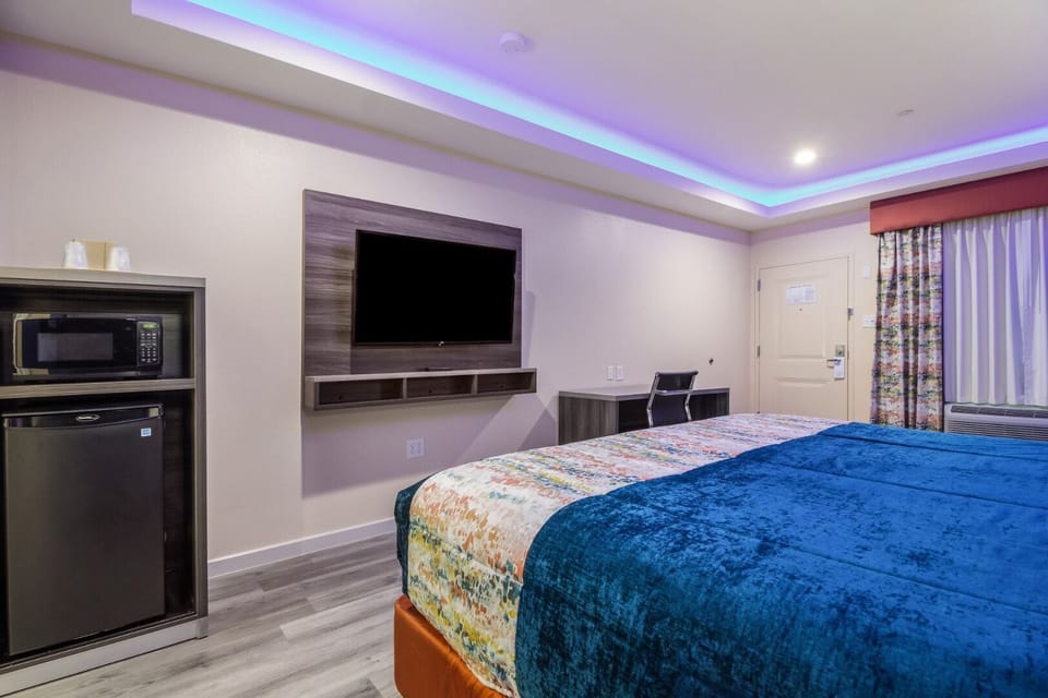 Settle in with big-screen entertainment and handy in-room snacks.