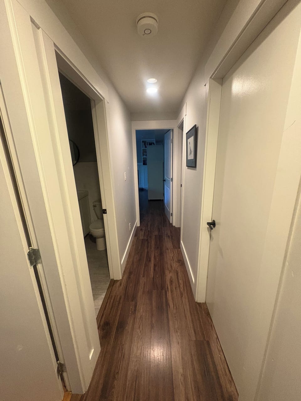 Hallway entered from the TV room.