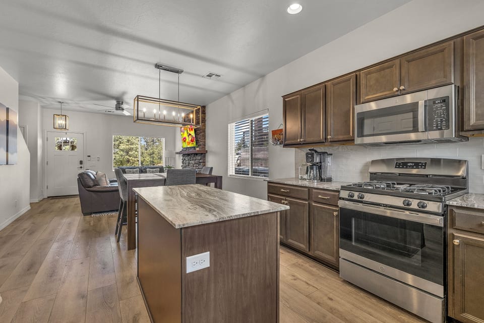 Gas stove top and counter space for cooking