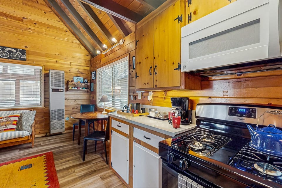The full kitchen is equipped with basic necessities, making it easy to prepare meals during your stay.