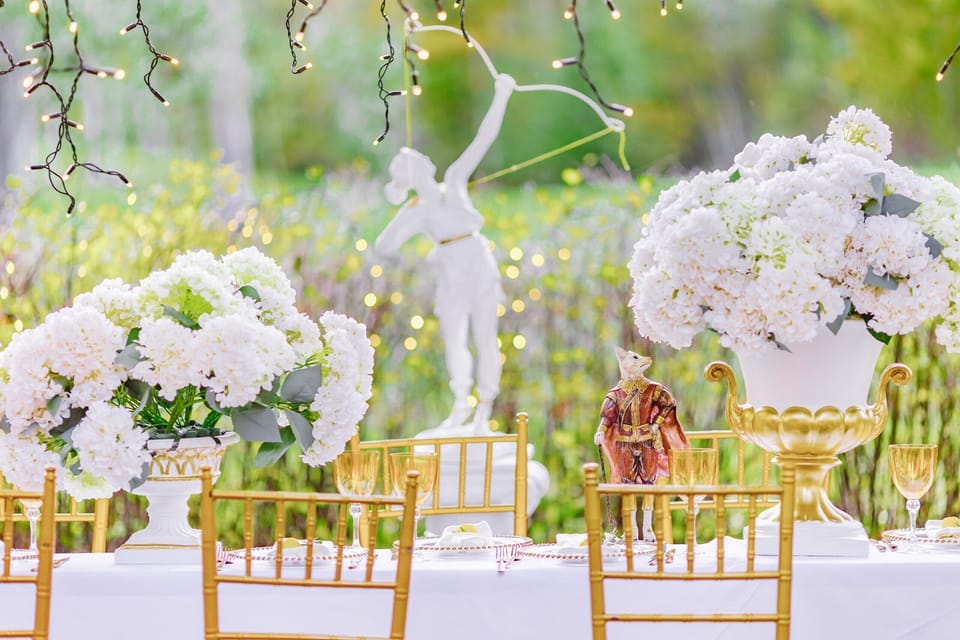 Outdoor banquet area