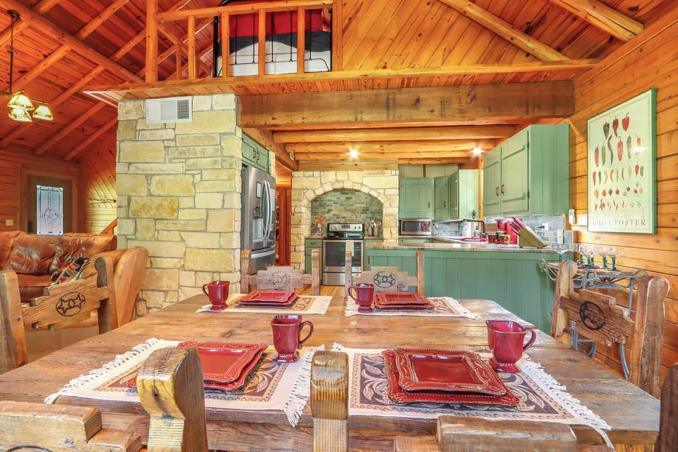 Side view of the kitchen from the dining table.