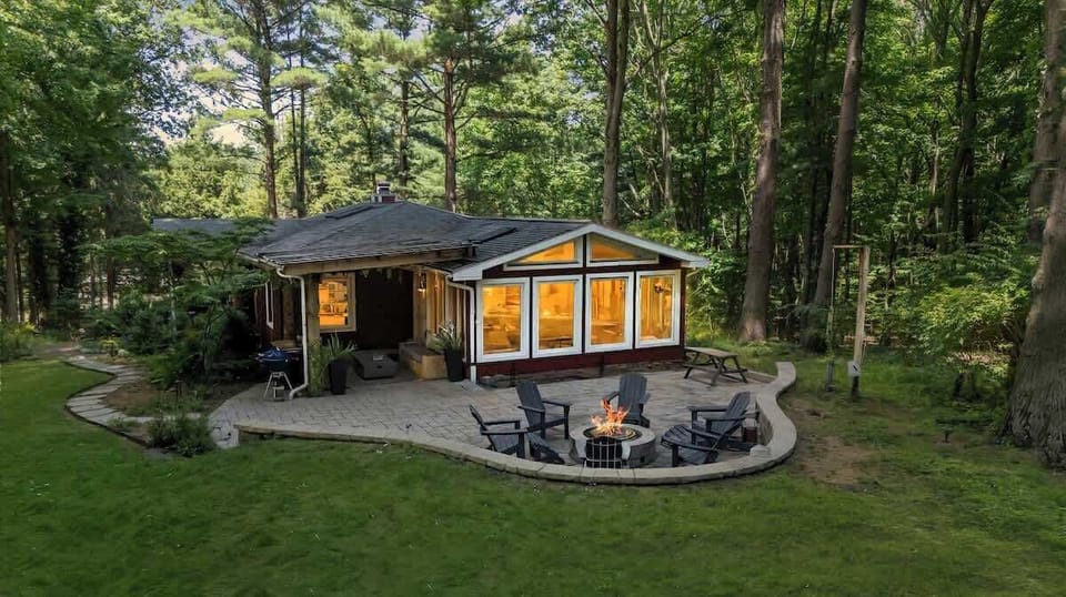 Let the glow of the fire set the tone for your escape.