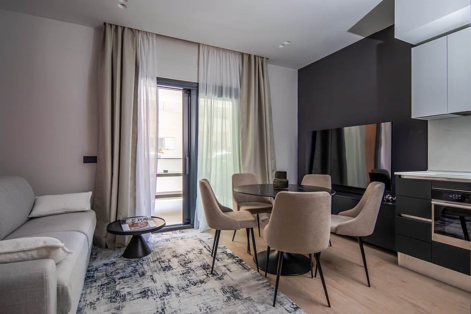 Dining area complete with large Smart TV