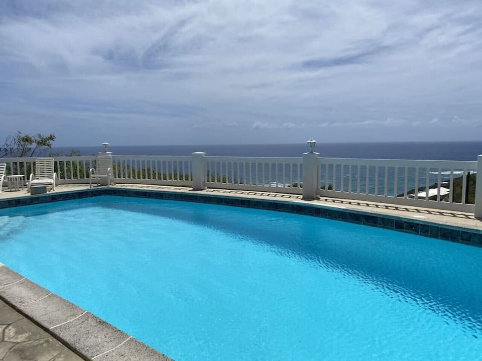 Pool with a view of the Caribbean Sea