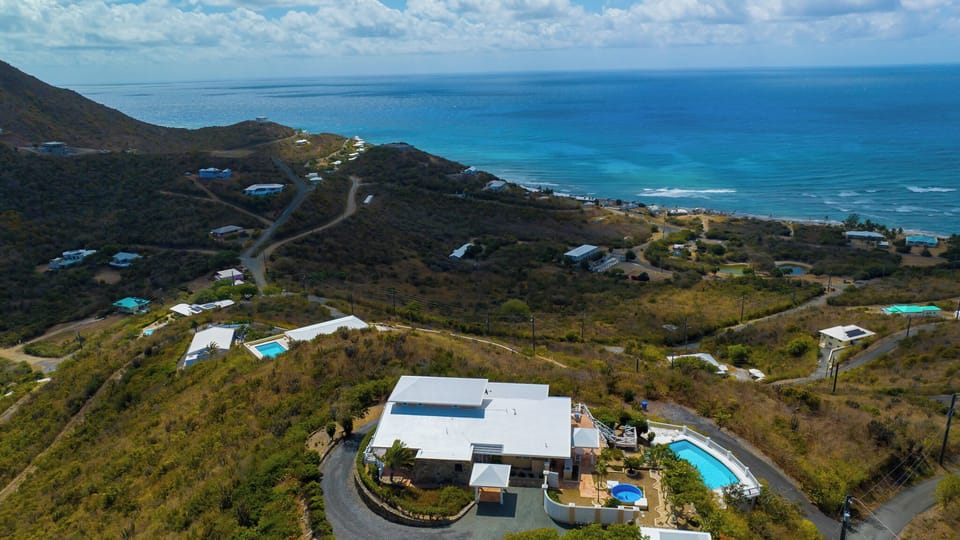 View of home with Caribbean Sea and Mountain views 