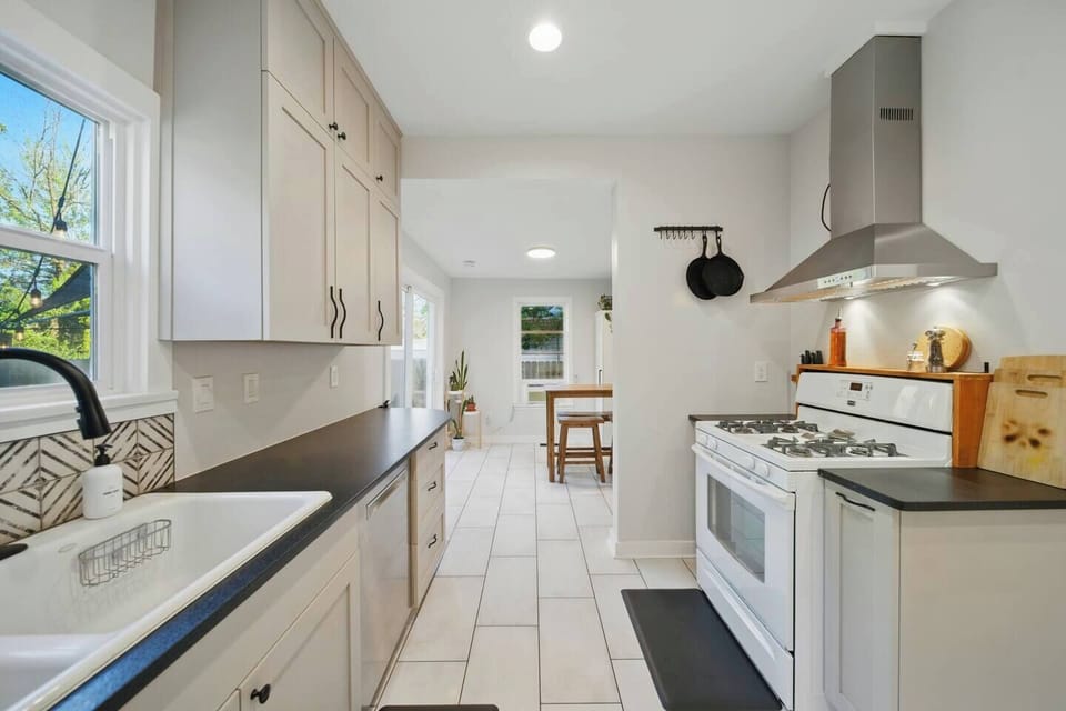 View into breakfast nook from kitchen.