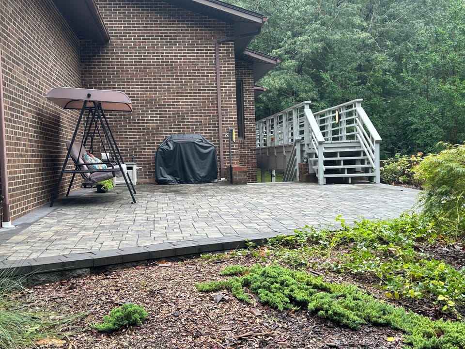 Front patio you cross to access stairs down to BNB patio and entry.